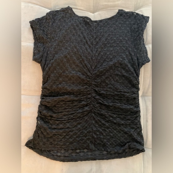 Free People Keep it Simple Lace Top Lace Baby Tee T-shirt Black Extra Large - Picture 9 of 16